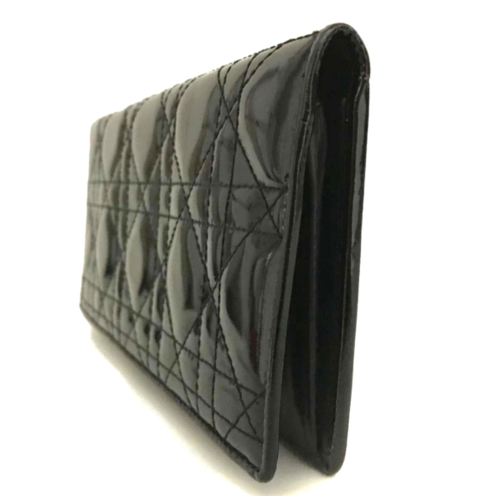Christian Dior Black & Red Cannage Patent Leather Long Wallet (EUC)COA❤️🖤 - Picture 2 of 8